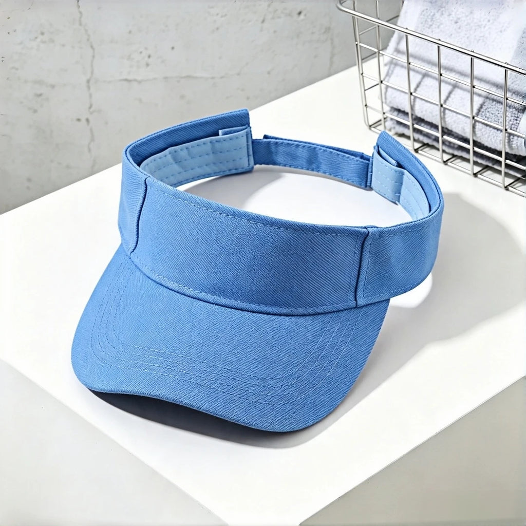 Solid-color brimless sun hat with adjustable snap fasteners. Sporty sun hat suitable for both men and women. Lightweight basebal