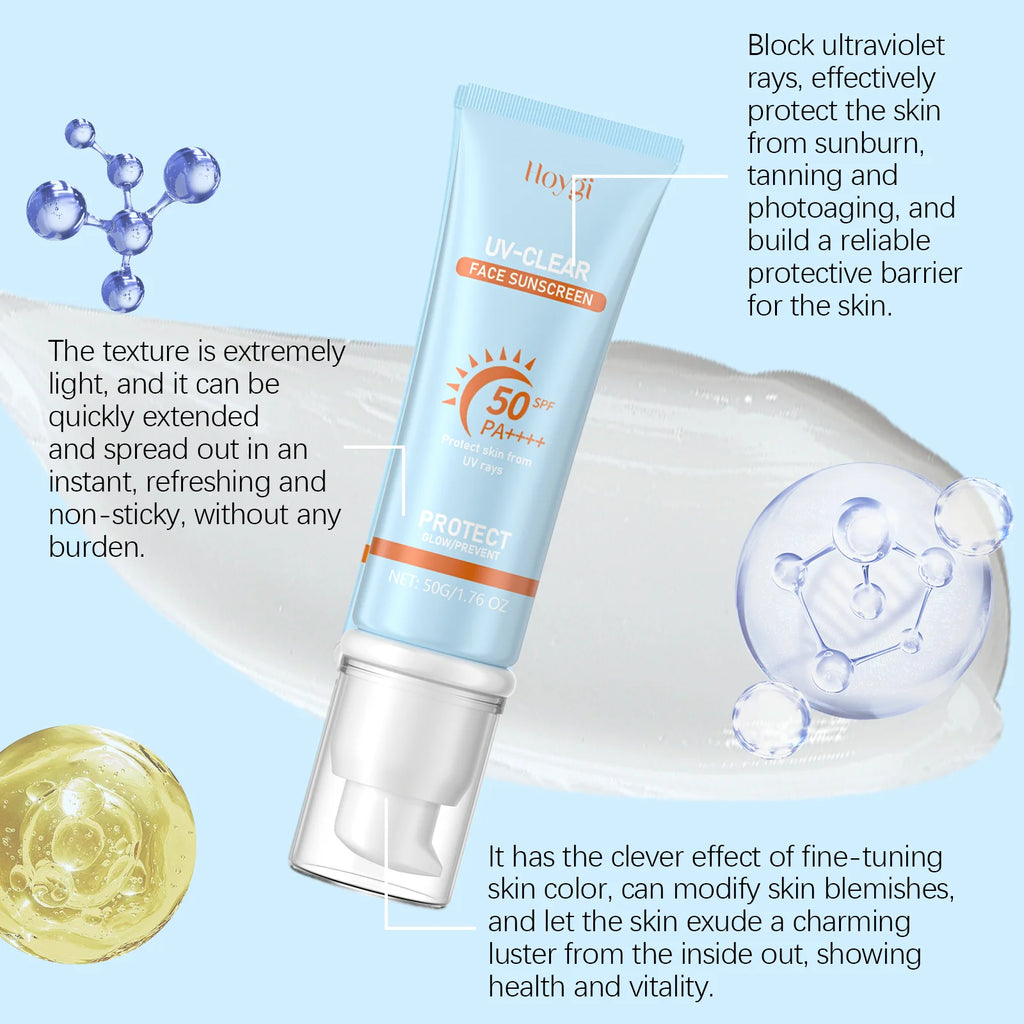 HOYGI Sunscreen Cream SPF 50+ Anti Oxidant Isolation Face Cream UV Blocking Moisturizing Sunblock Facial Body Protective Lotion