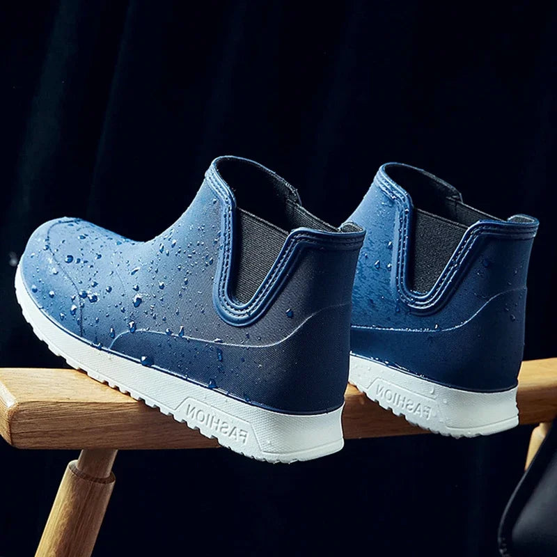 Rain Shoes for Lovers Rubber Shoe Platform Ankle Boots Autumn Winter Slip on Booties Boots for Men Waterproof Work Botas Hombres