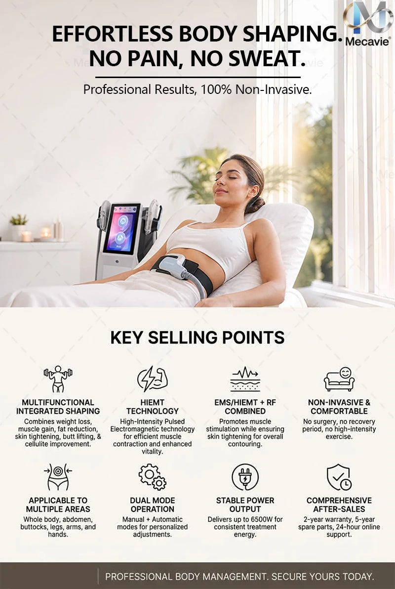 Technology 6500W NEO RF Body Slimming Machine Fat Burning Muscle Toning Device for Abdomen Thighs Pelvic‌ Whole Body