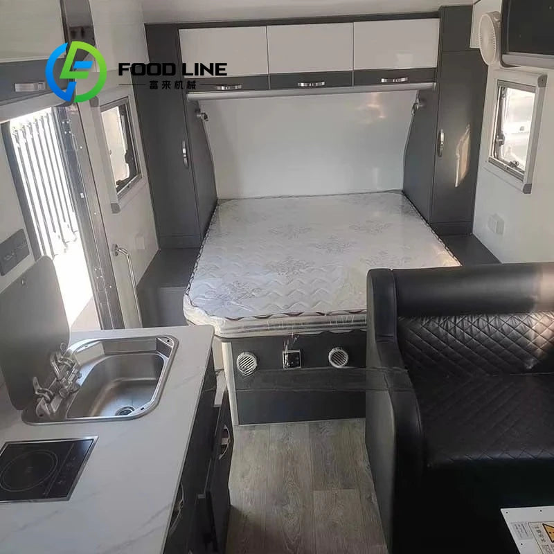 Customized Offroad Outdoor Pop Up Camper Trailer Portable Travel RV Caravan with Bathroom for Camping Trips