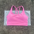 Solid Color Women Fitness Sport bra top soft tight Comprehensive training jogging gym yoga underwear cross back With chest pad