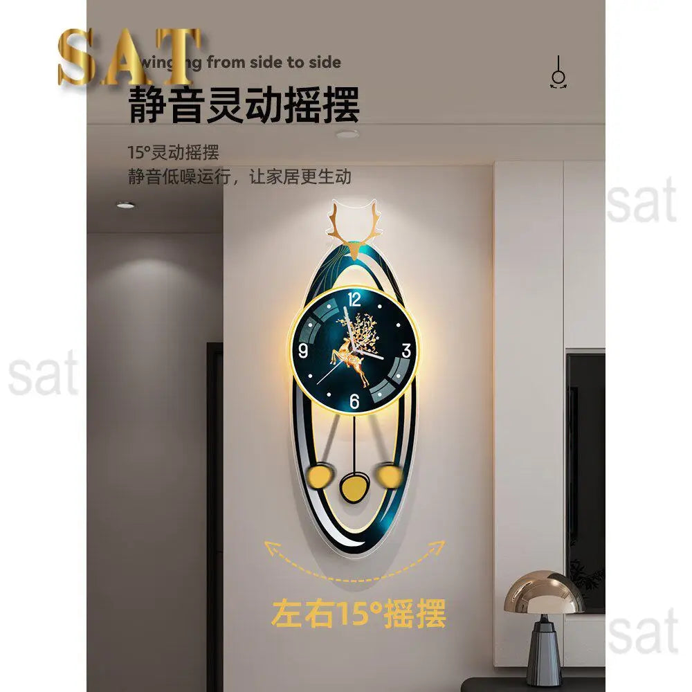 Nordic Digital Wall Clock with Night Light – Modern Home Decor