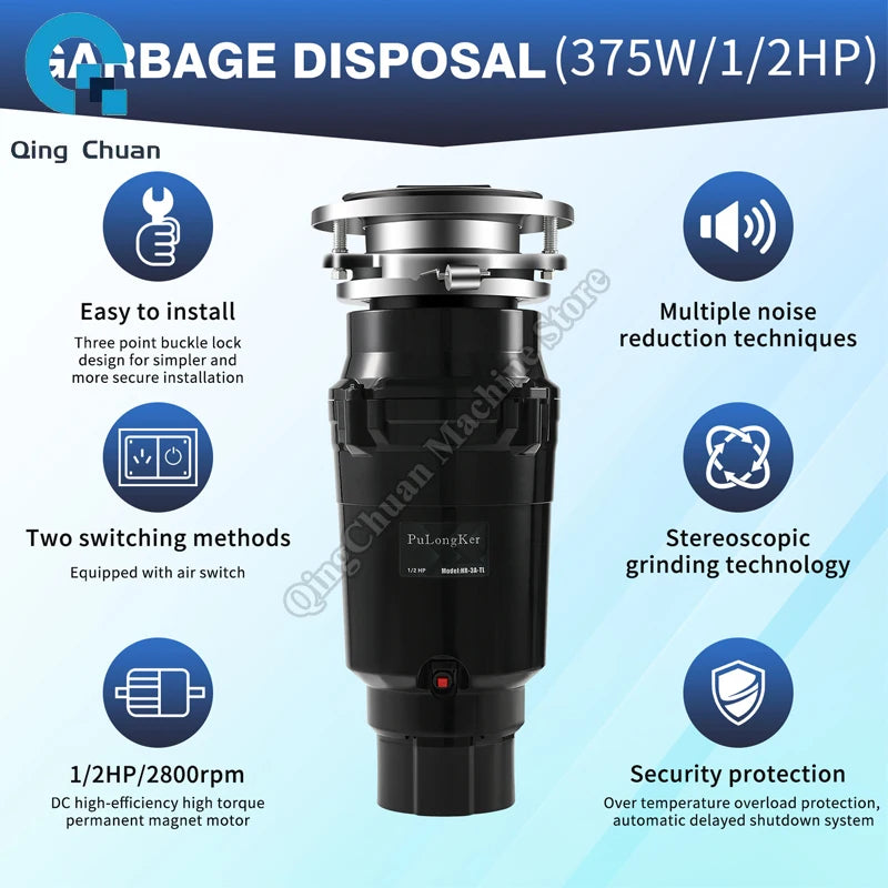 Food Waste Disposer Commercial Seven Stage Grinding Intelligent Kitchen Waste Disposer Grinding Household Waste disposer