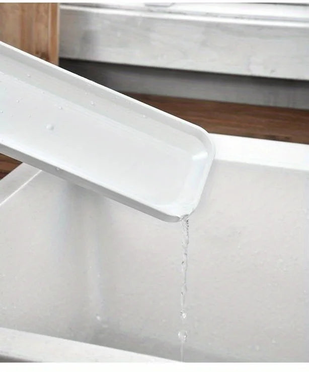 Kitchen Sink Organizer with Drain Tray, Sponge Holder, and Cutlery Drainer - Keep Your Countertop Clean and Tidy!