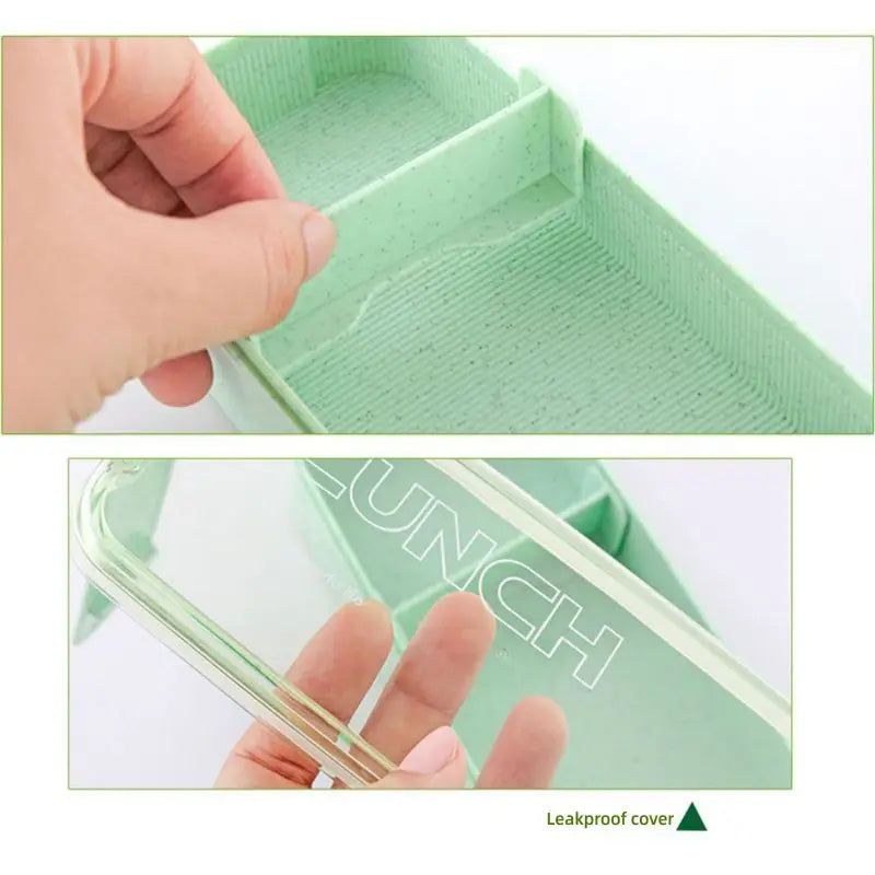 Kitchen 900ml Microwave Lunch Box Wheat Straw Dinnerware Food Storage Container Children Kids School Office Portable Bento Box