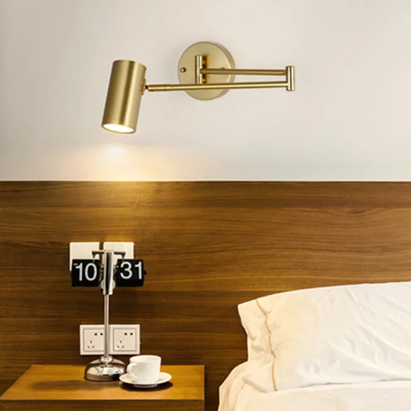 Modern Indoor Touch Sensor Wall Lights Adjustable Swing Long Arm LED Wall Lamps Internal Bedside Lighting Decor Sconce Lights