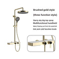 Hotel Grade All Copper Waterway Shower Set Hot Cold Multifunction Pressure Shower Head Storage Shelf Copper Shower Set Bathroom