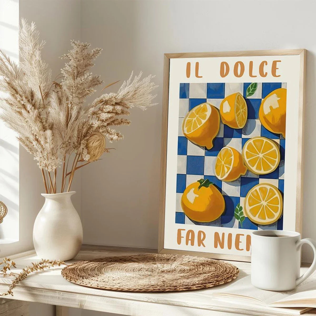 1/2pcs Italian Landscapes Lemon Tree Prints Poster Modern Cottagecore Canvas Painting for Spring Wall Art Home Decor-unframed