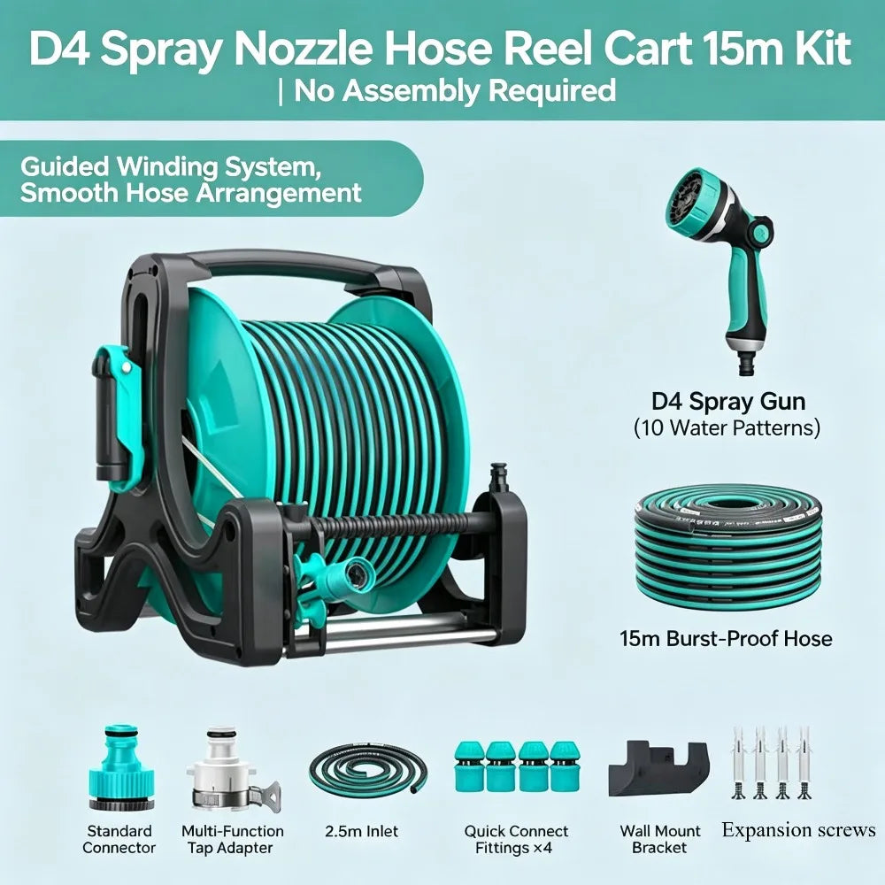 Wholesale Water Hose Pipe Storage Rack Garden Hose Reel High Pressure Empty Garden Water Hose Reel for Outdoor Lawn Backyard