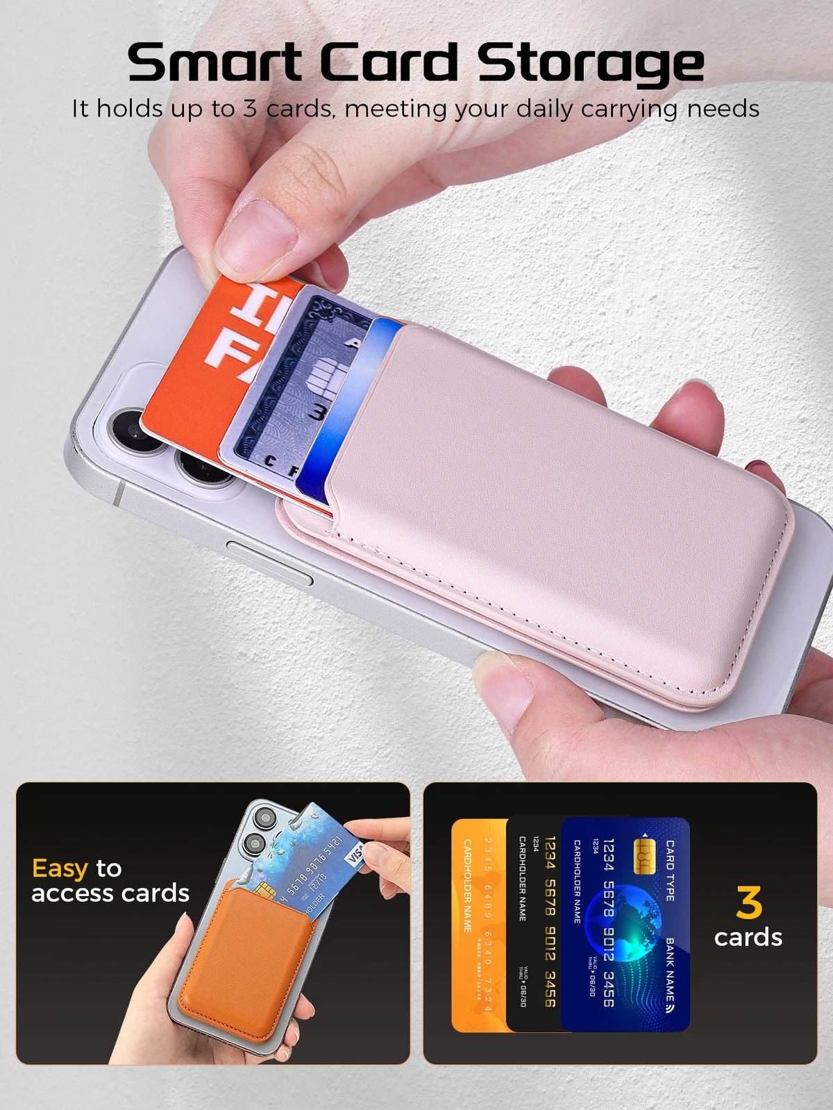3 in 1 MagSafe Magnetic Leather Card Holder Foldable Phone Stand Wallet Case For iPhone 17 16 15 14 13 12 Pro Max Card Pocket