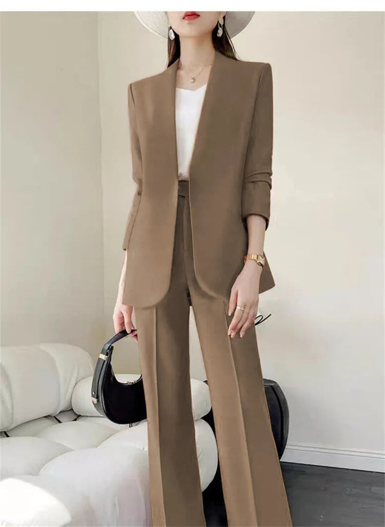 Fashion 2 Piece Sets Women Outfits Spring Autumn New in Korean Pants Sets Commuter Elegant Suit Coat 2 Piece Sets Women