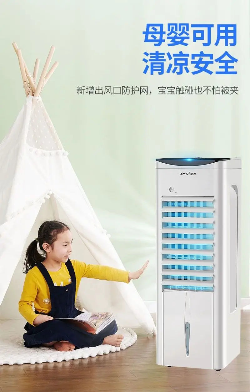Dual-Mode Cooling Heating Fan Household Air Cooler, Compact Portable Water-Cooled Air Conditioner