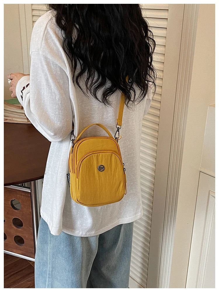 Casual Oxford Fabric Mobile Phone Bag Women's Crossbody Bag Lightweight Trendy Single Shoulder Canvas Bag for Walking