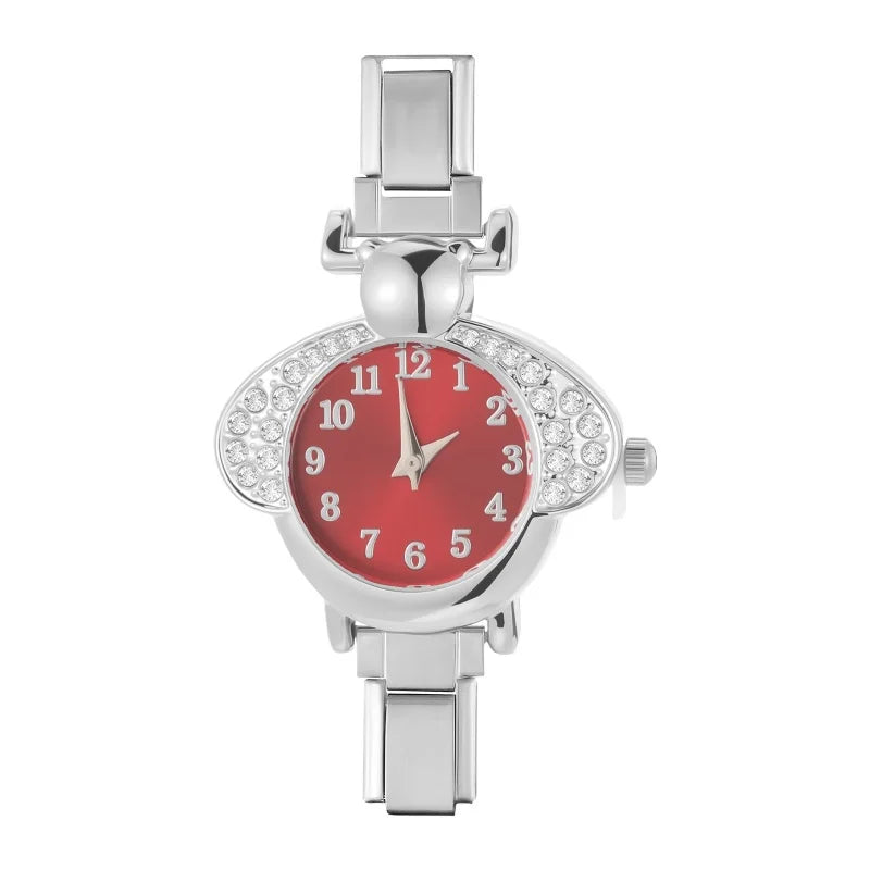 Irregular alloy case Arabic numeral classic dial Stars-shaped diamond-encrusted fashion Stainless Steel Bracelet ladies watch