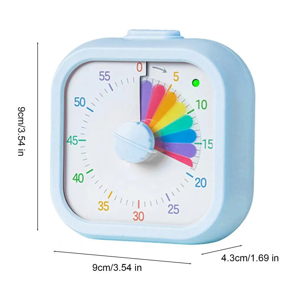 Visual Timer for Kids 60 Minute Rainbow Countdown with Silent Pause Function Dual Sound Light Reminder Timer for Kitchen Study