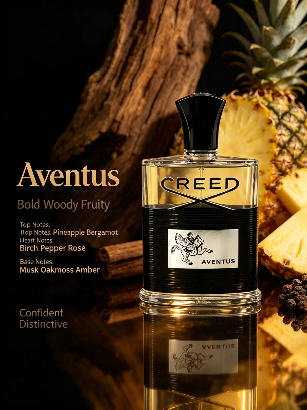 Creed Aventus Eau De Parfum Spray 100ml / 3.3oz Tester Luxury Fragrance for Daily Wear without Cap