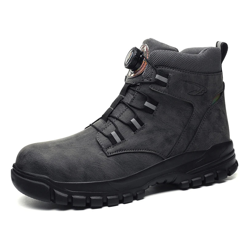 Size 47 48 Winter Work Safety Boots Men Steel Toe Work Shoes Rotating Button Waterproof Protective Men Safety Shoes Footwear