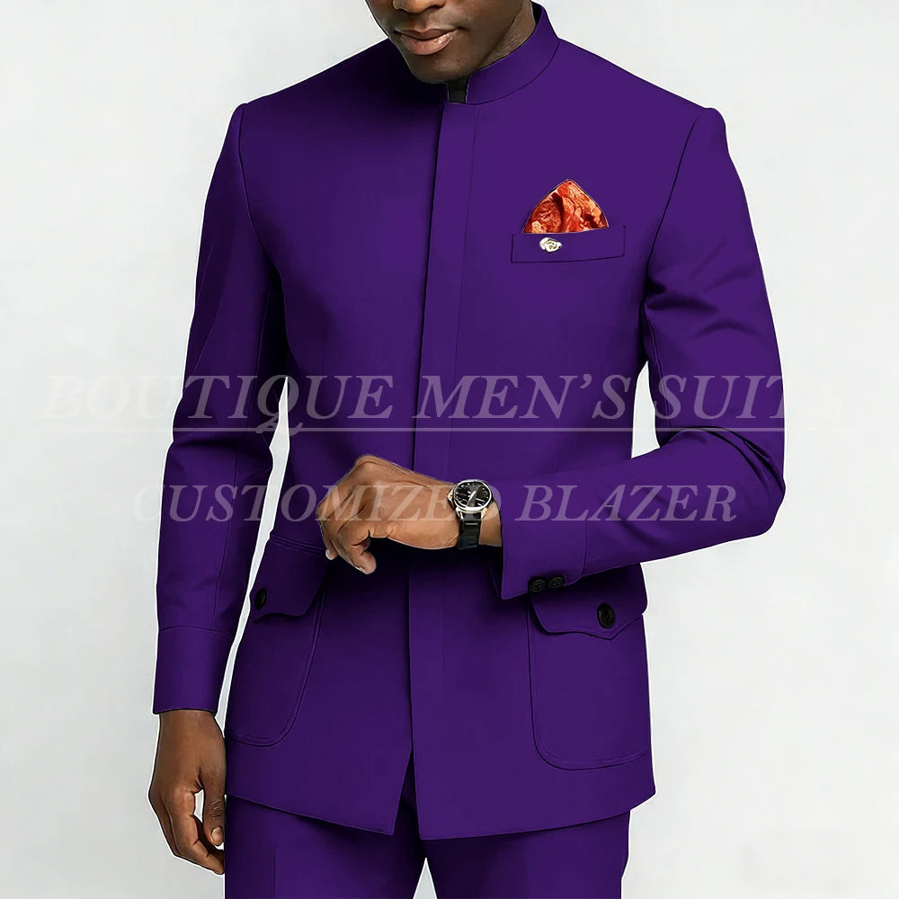 Bespoke Men's Suits Fashion Daily Male Clothing High Quality 2 Piece Jacket Pants Full Sets Luxury Daily Smart Casual Outfits