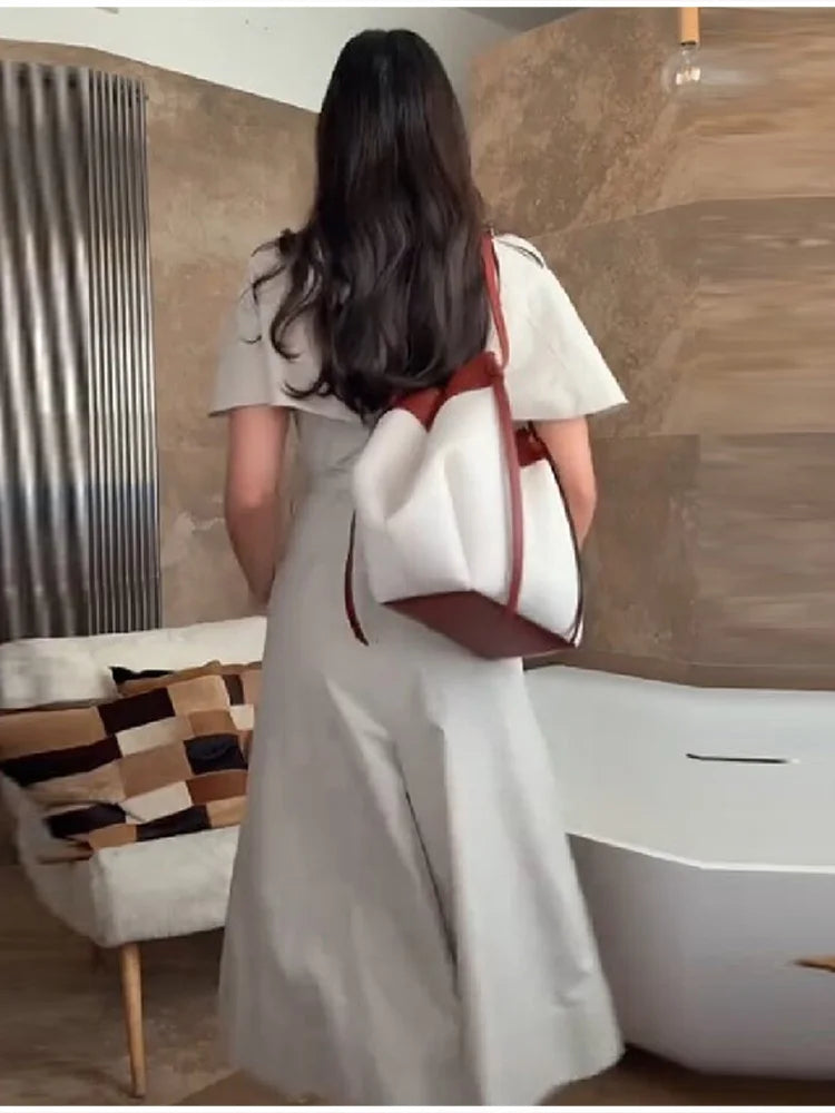 Women Trench Style Shirt Dress Solid Color Cape Sleeve Waist Belt Button Down Midi Skirt Casual Chic Daily Office Outfit New