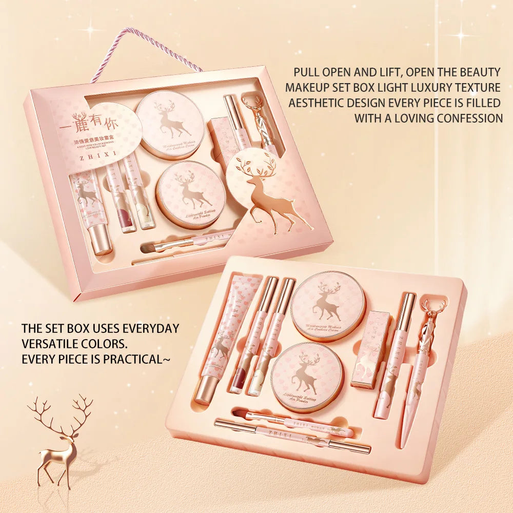 10-Piece Complete Makeup Gift Set Full Face Cosmetics Kit Luxurious Beauty Collection,Birthday & Valentine‘s Day Gift