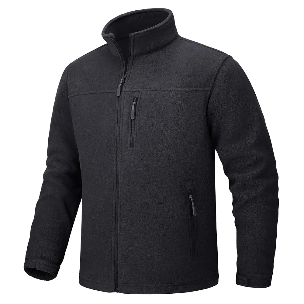TACVASEN Full Zip Up Fleece Jacket Mens Thermal Warm Workout Jacket Outdoor Trekking Hiking Jackets Camping Coat Windbreaker
