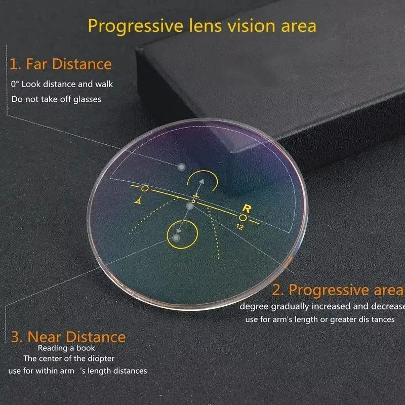Sports Intelligent Photochromic Progressive Multifocal Reading Glasses Men Luxury Finished Near Far Sight Sunglasses 1.0-4.0