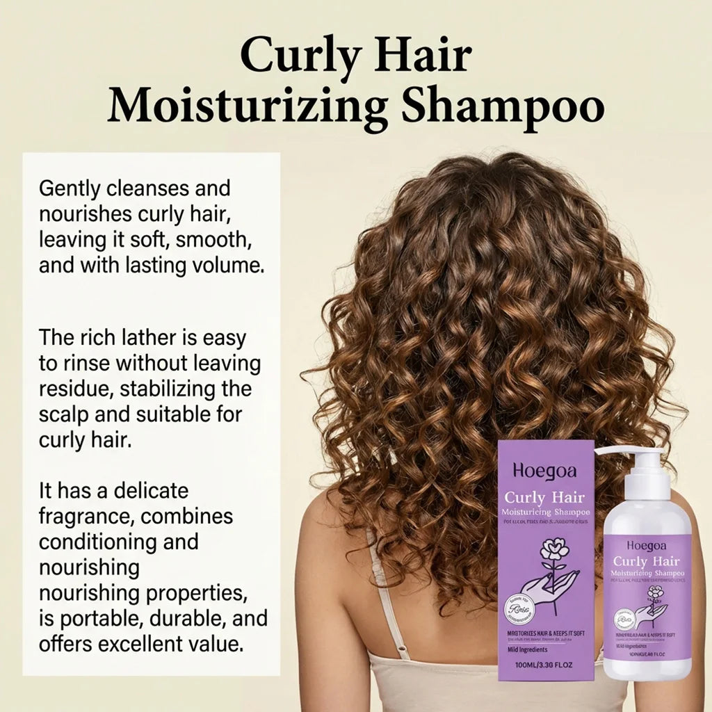 Moisturizing Shampoo for Curly Hair - Hydrates and Nourishes Curly Hair, Daily Care, Gentle Scalp Cleansing