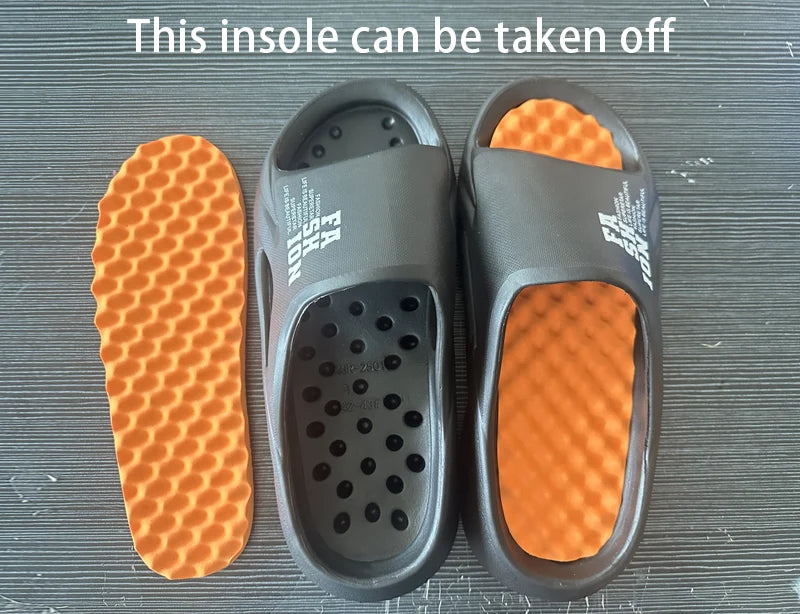 Summer Men Massage Slippers Indoor Outdoor Sandals Beach Casual Shoes Soft Sole Slides Men Flip-flops Men's Sandals Big Size 47
