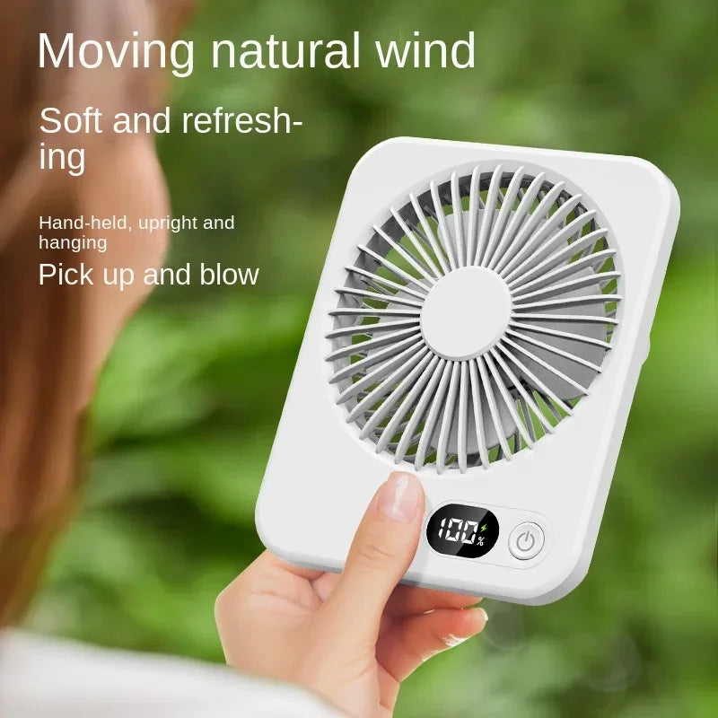 2025 New Small Fan Handy Charging Long Life Ultra-thin Desktop Fan Large Wind Super Quiet Folding Handheld Table Fan