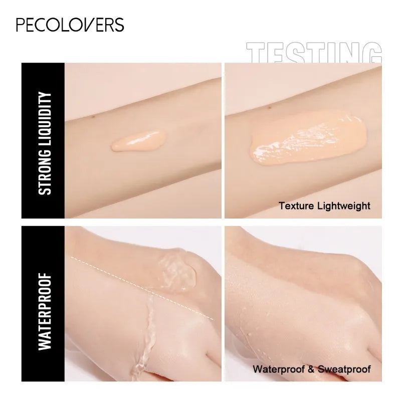 Waterproof and Sweat-proof Liquid Foundation, Natural and Long-lasting, Without Makeup Removal, Facial Cosmetics