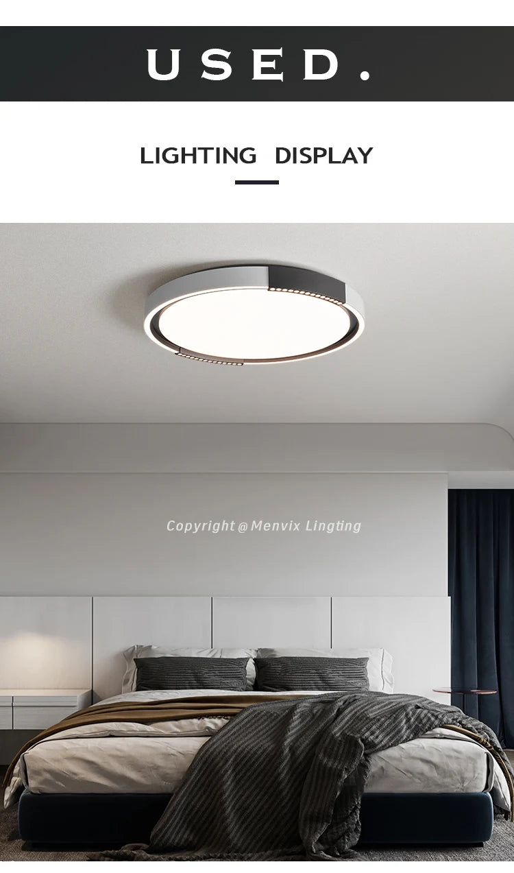 Modern LED Ceiling Lamp Bedroom Study Fixture Round White Home Art Design Indoor Decoration Living Room Lights Lustre Lighting
