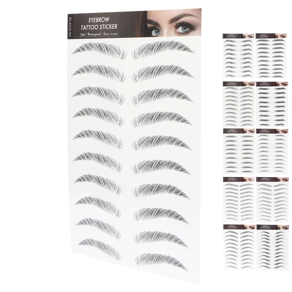Long Lasting Eyebrow Transfers Sticker Household Portable Waterproof Safe Women Black Eyebrow Tattoo Sticker Makeup Tools