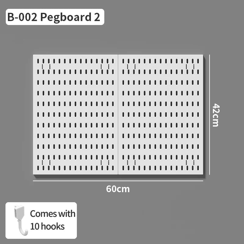 Study Room Pegboard with Shelves Tool Free Wall Grid Scratch Proof Easy to Install for Computer Desk Accessories
