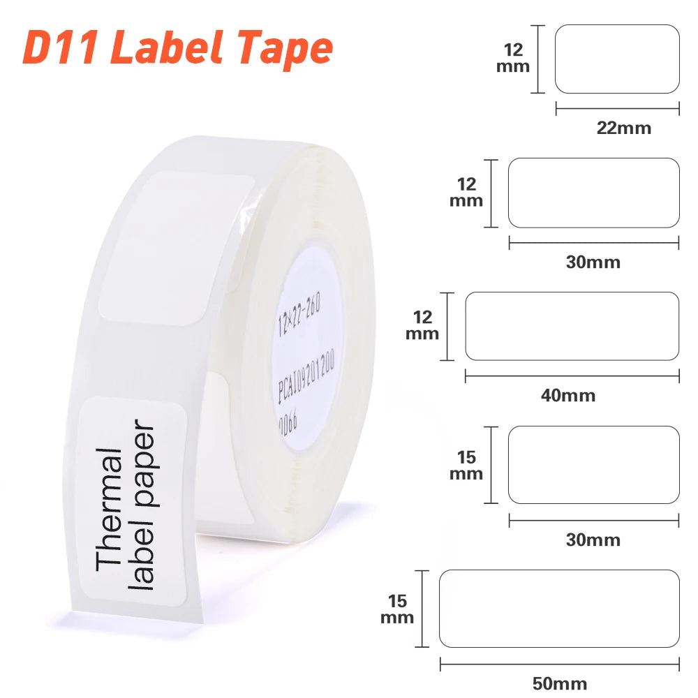 Niimbot Transparents Clear Pure White Thermal Label Sticker Paper Roll Self-Adhesive Barcode Price Name Printing for D11 D110