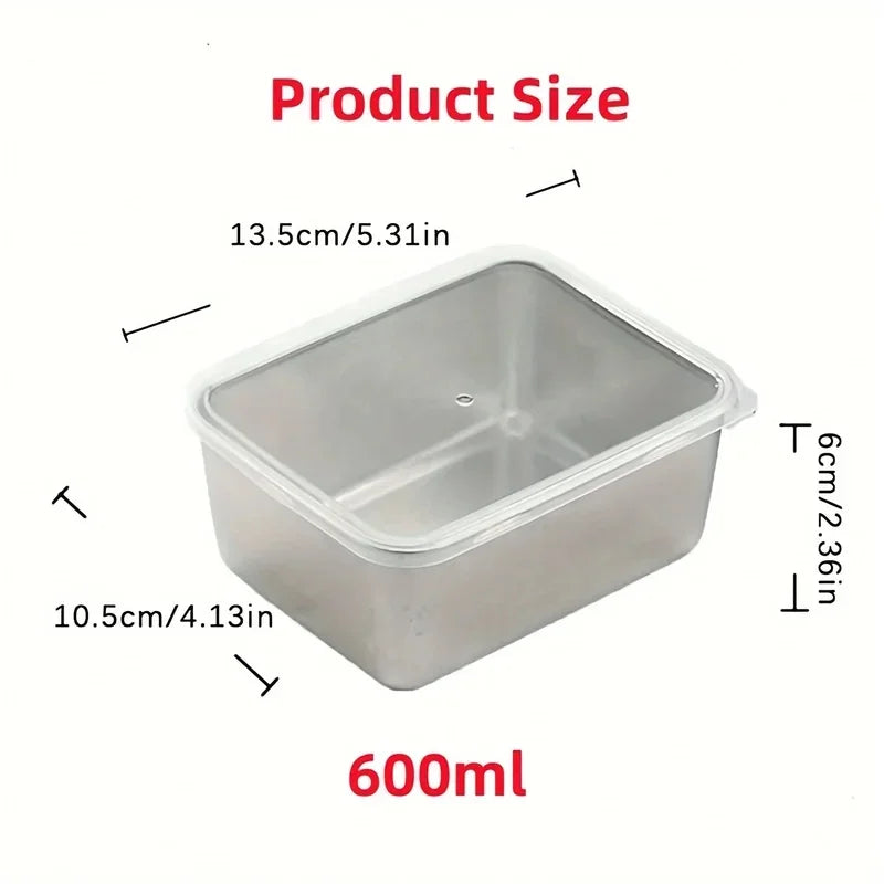 6 Pack Stackable Stainless Steel Food Containers, Leakproof Airtight Reusable Lunch Boxes for School Picnic Outdoor Use