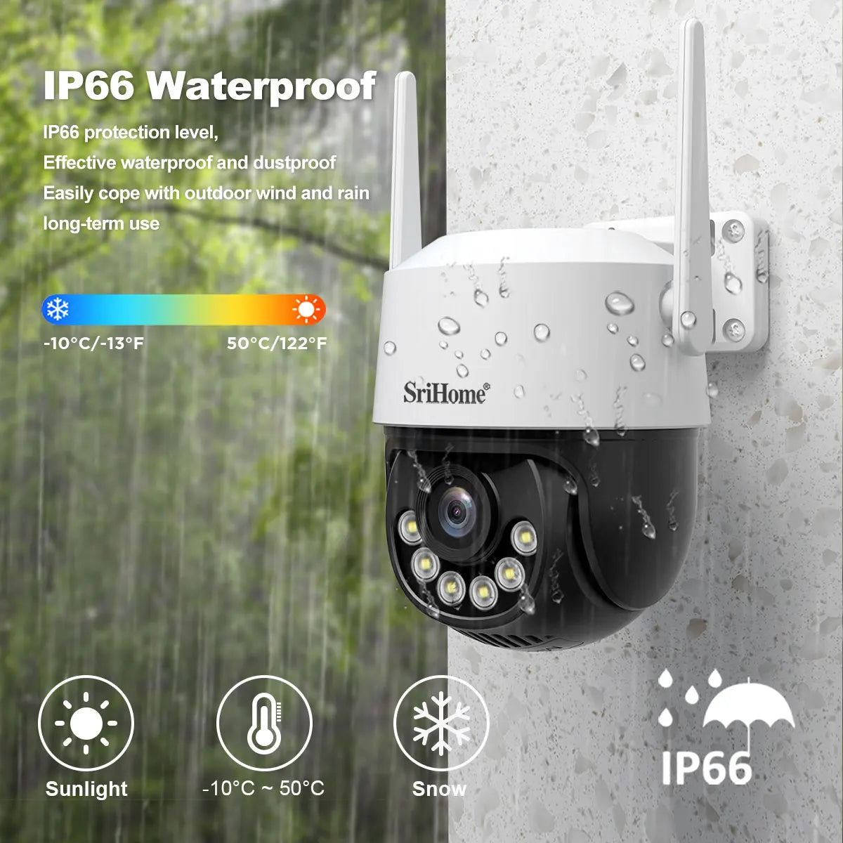 8MP 4K IP Camera 2.4G&5G WIFI Crying Detection PTZ Camera Smart Home Outdoor Camera Surveillance Monitor Srihome Wireless Camera