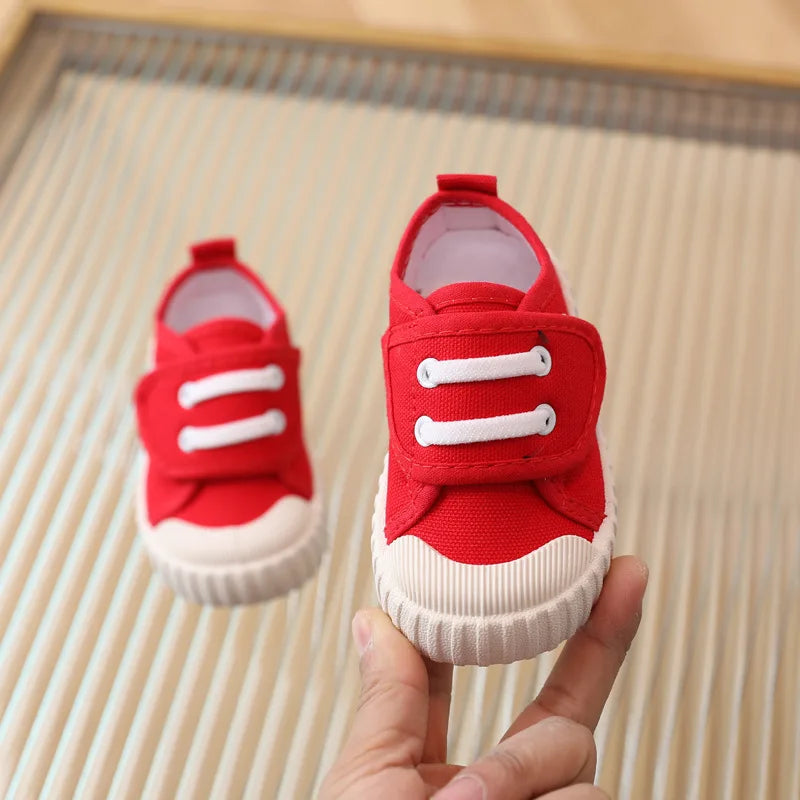 Children's Casual Shoes, Canvas Soft Sole Shoes Spring and Autumn Boys and Girls' Low Top Single Shoes Non-slip Prewalker Kids