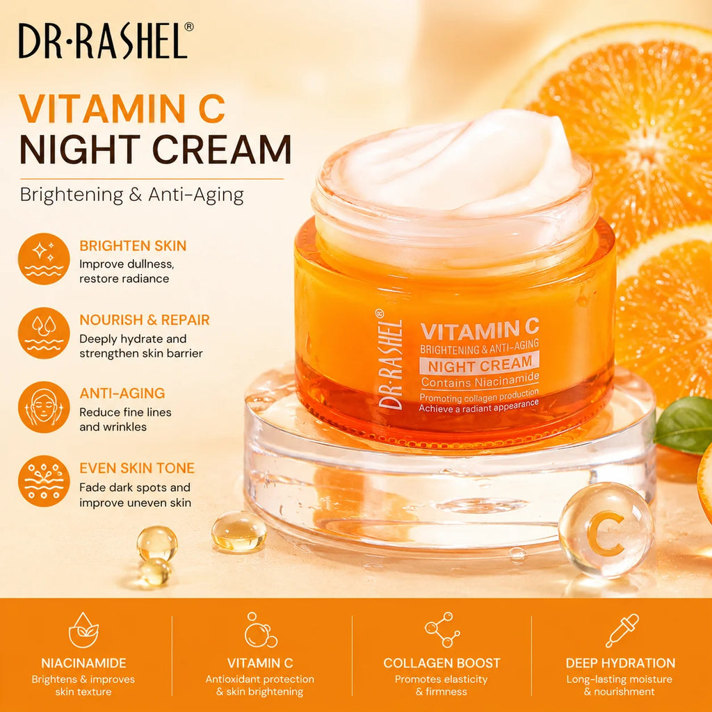 DR.RASHEL Vitamin C Series Creams Refreshing Non-Greasy Day Cream With Sun Protection Comprehensive Care And All Skin Needs 50g