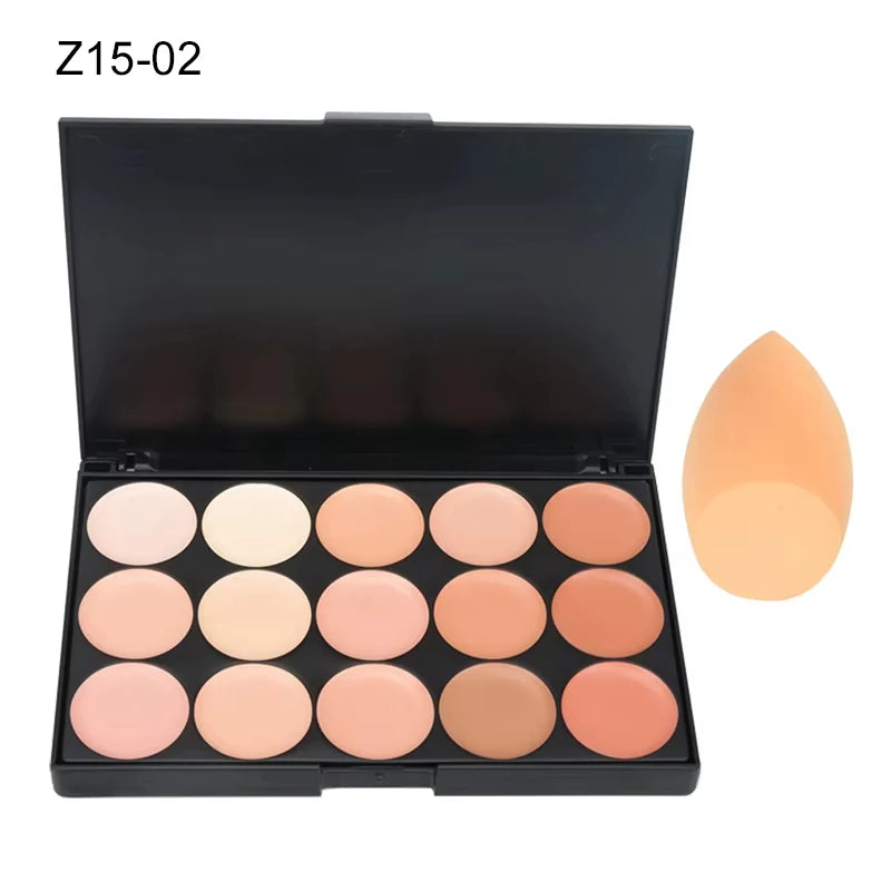 15 Colors Face Concealer Cream Contour Palette,Moisture Cream Makeup Foundation Full Coverage Foundation Covering Perfect Makeup