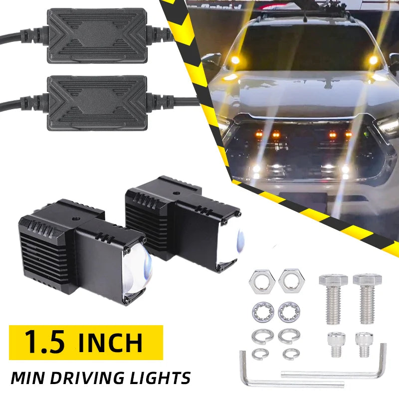 2PC Senlo T1GT 60W Grile LED Light Pods Car Front Headlight Auxiliary Projector Lens Car Fog Lamp 6000LM Motorcycle Accessories