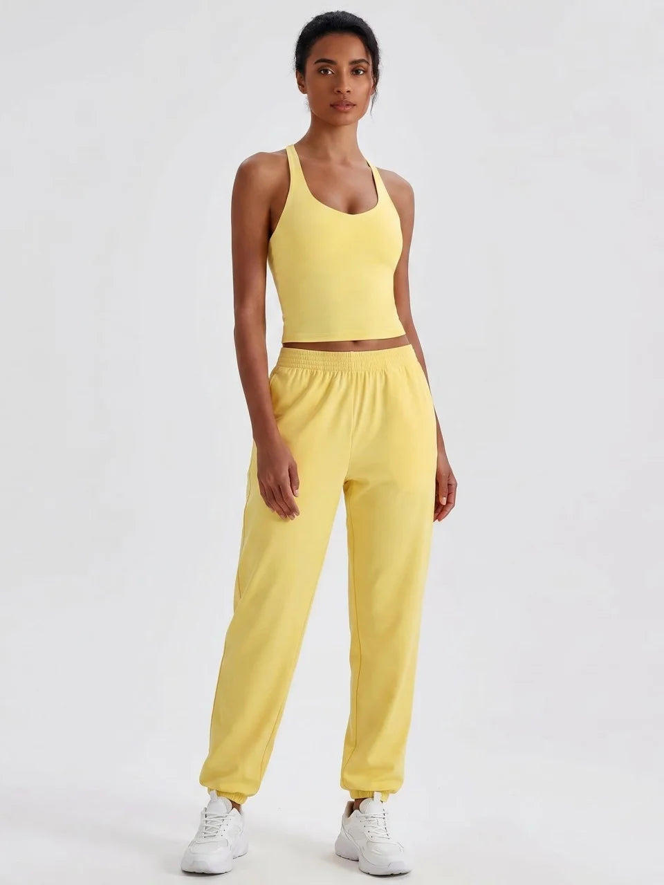 Longline Yoga Tank Top with Built in Bra Women Quick Dry Gym Camisole Workout Shirts Soft Slim Fit Sports Vest Athleisure