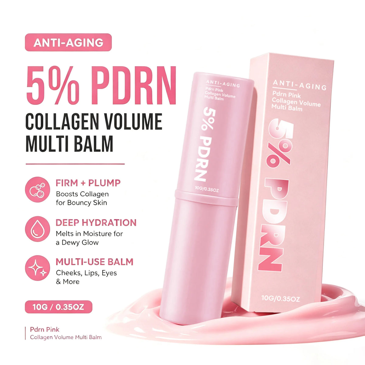 Eye & Face Skincare Duo Set Snail Mucin Anti Wrinkle Eye Cream Stick & PDRN Pink Collagen Volumer Multi Balm Firming Plump Care