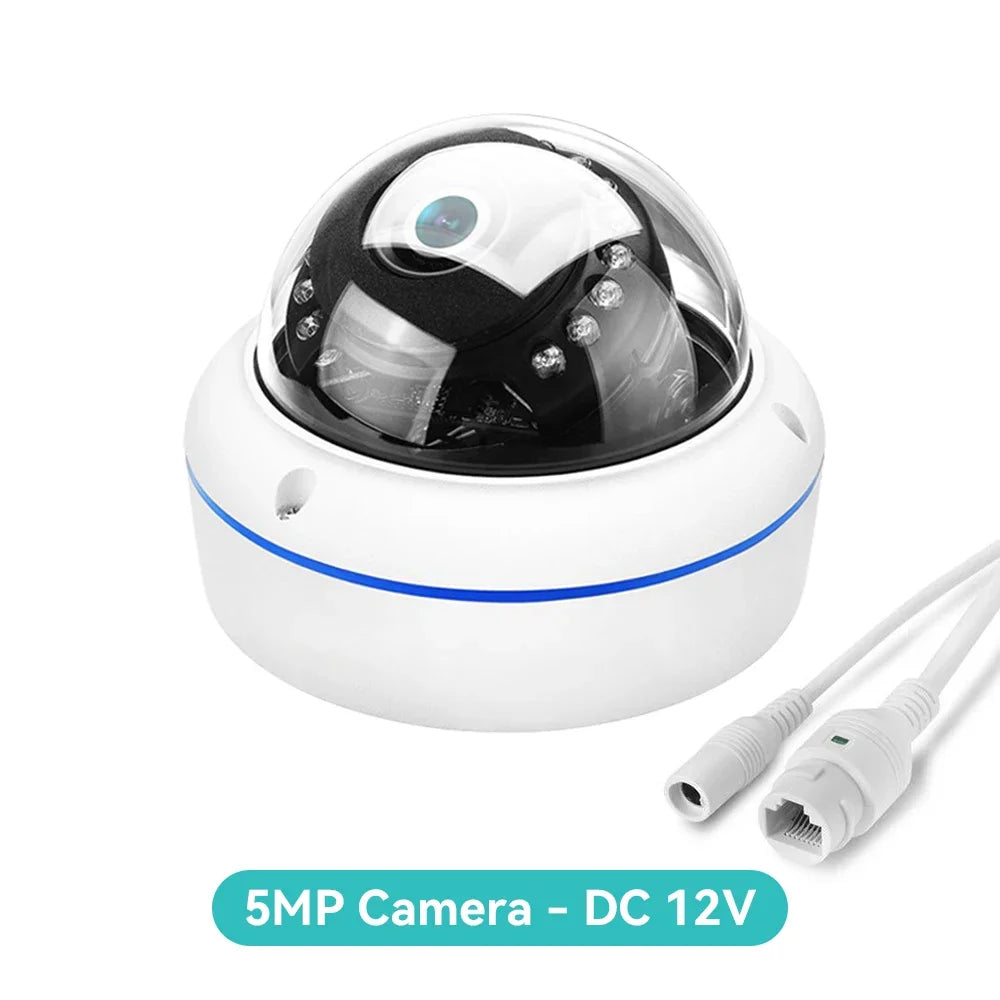 4K 8MP Ultra HD IP Camera Vandal-proof Waterproof Outdoor Dome Camera Nightvision nternal Audio Remote Access Xmeye Cloud H.265