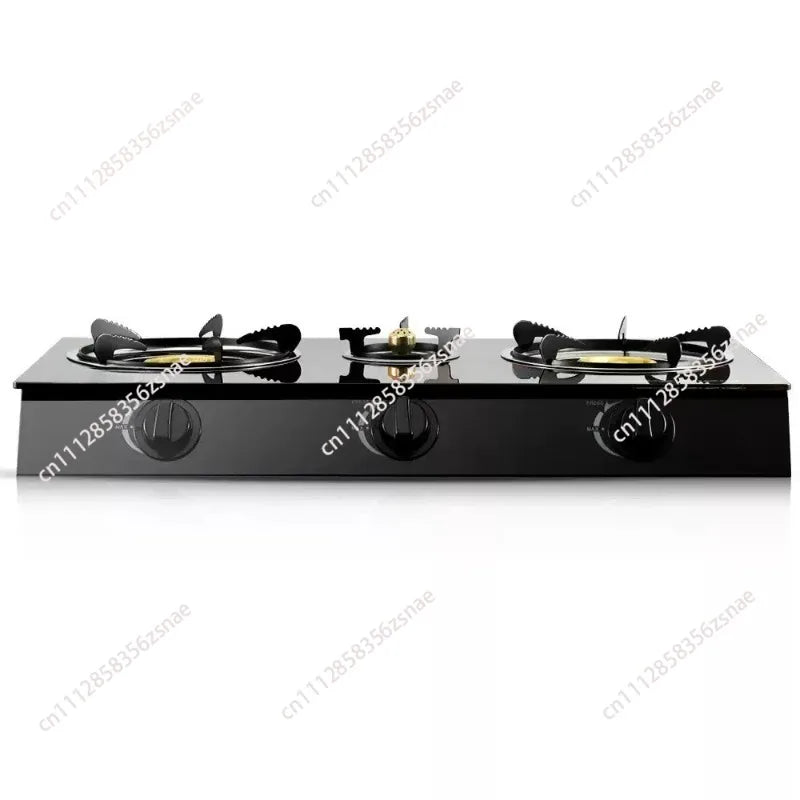 3-Burner Desktop Gas Stove, Table Top Cooktop with Ignition, Kitchen Gas Cooker Without Cylinder