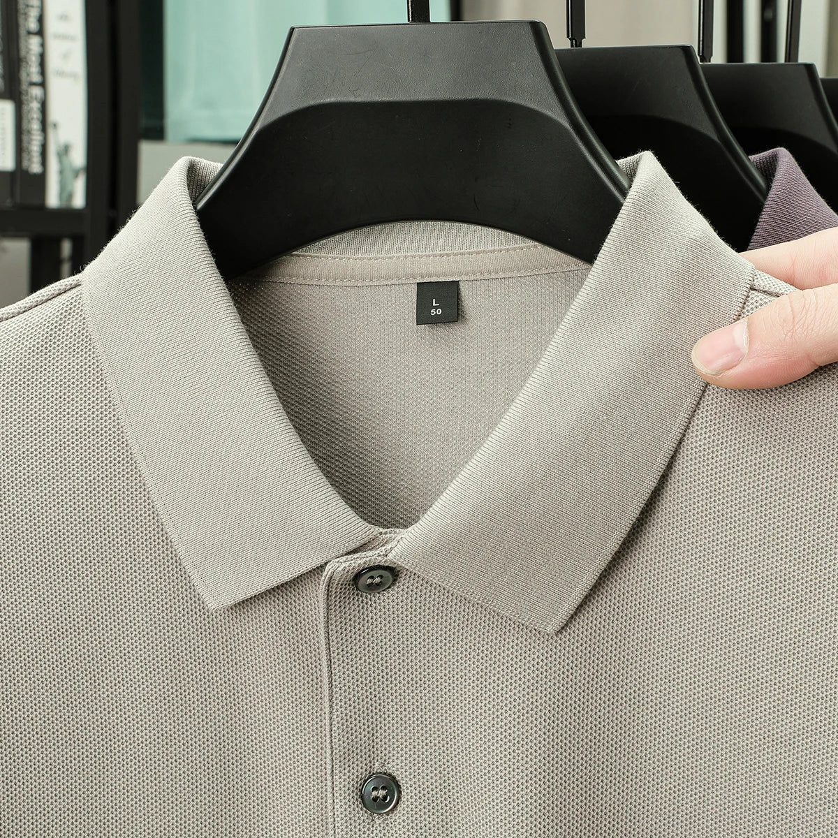 100% Pure Cotton Boutique Short-Sleeved High-End Men's Polo Shirt Summer High-Quality Solid Color Tops Business Casual T-Shirt