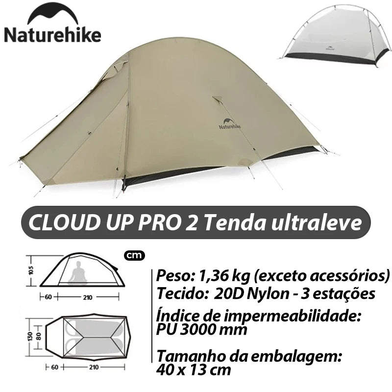 Naturehike Mongar 2 Tent Cloud Up 1 2 3 Persons Tent Star River Tent Cycling Tent Ultralight Outdoor Travel Hiking Camping Tent
