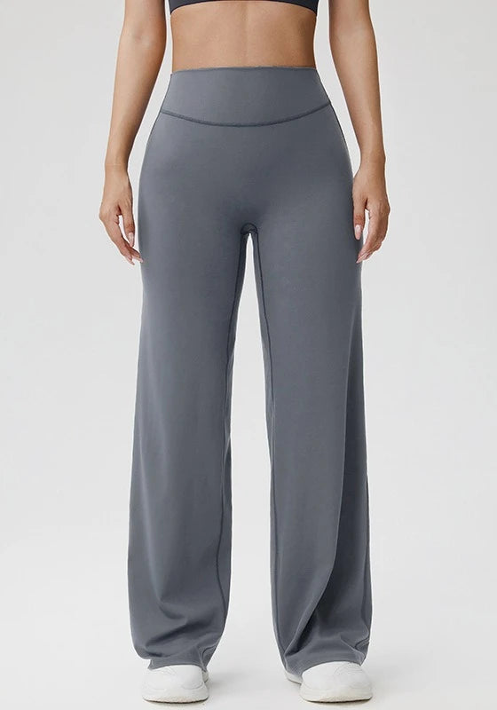 2026 C-B Women High Waist V Back Scrunch Straight Leg Yoga Pants Naked Feel Tummy Control Stretch Gym Pilates Sports Trousers