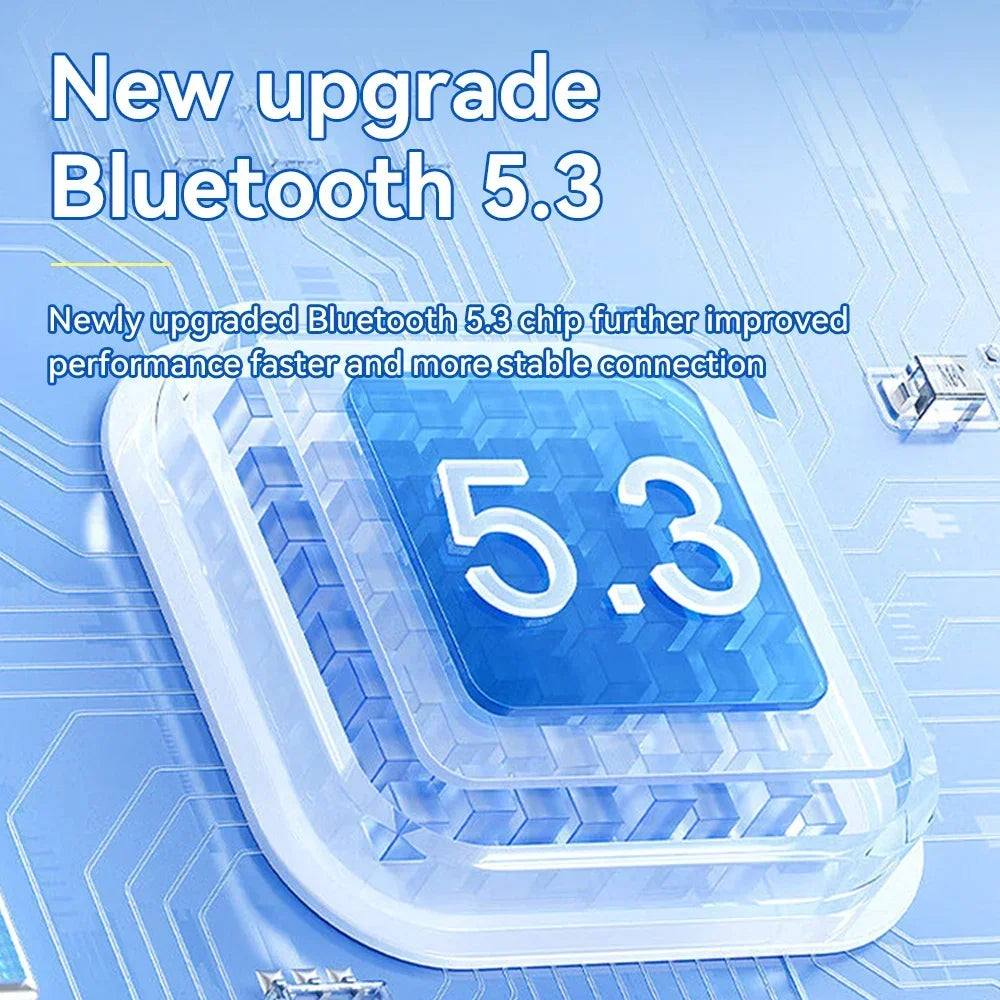 LED Digital Display Bluetooth Earphone Wireless Headset In-ear Mega Bass 9D Surround Sound Game Low-delay HD Call For iPhone