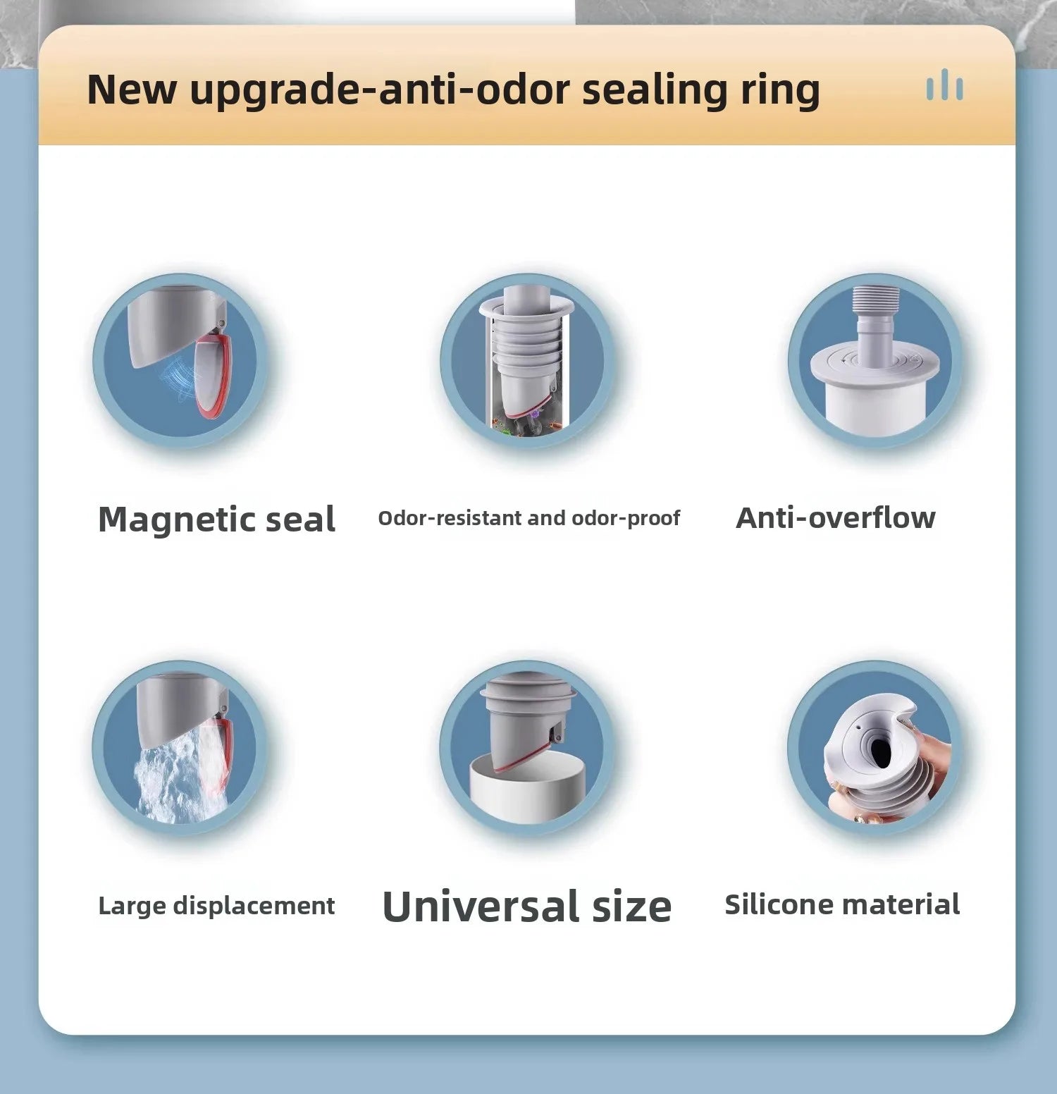 Sink Plug Sewer Pipe Sealing Ring Water Plug Floor Drain Shower Stopper Bathroom Accessories 70-75mm Silicone Drains Kitchen